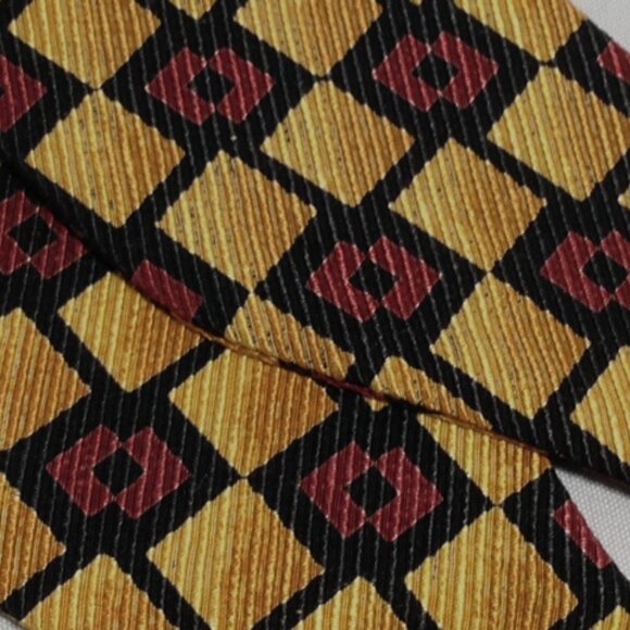 NEW Lanae Joy Silk Adjustable Bow Tie Bowtie / Gold Maroon / Privat… - Picture 3 of 4